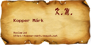Kopper Márk névjegykártya